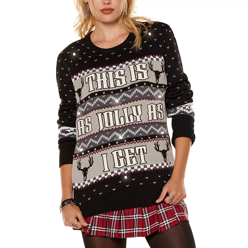 This Is as Jolly I Get Light-Up Christmas Sweater