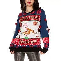 Light-Up North Pole Dancer Christmas Sweater