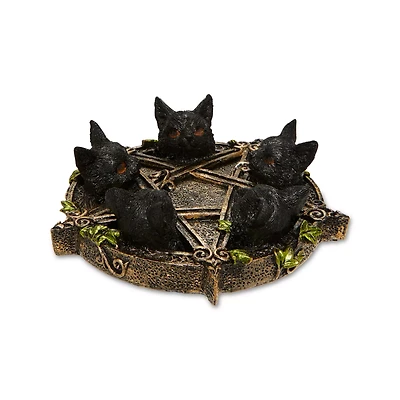 Cat Pentagram Flat Incense Burner