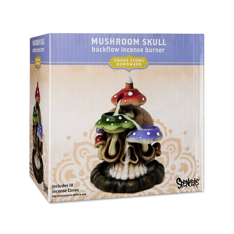Mushroom Skull Backflow Incense Burner