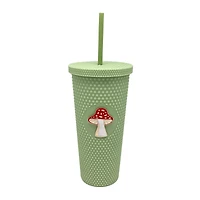 Green Textured Mushroom Cup with Straw - 24 oz.