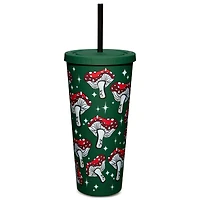 Green Mushroom Cup with Straw - 24 oz.