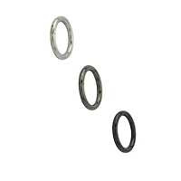 Multi-Pack Black and Gray Clicker Septum Rings 3 Pack - 16 Gauge