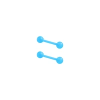 Glow in the Dark Blue Bioflex Nipple Barbells - 14 Gauge