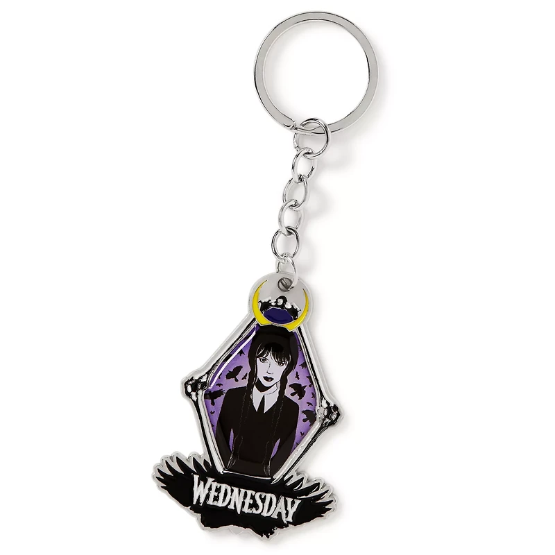 Silver and Purple Wednesday Keychain - Wednesday