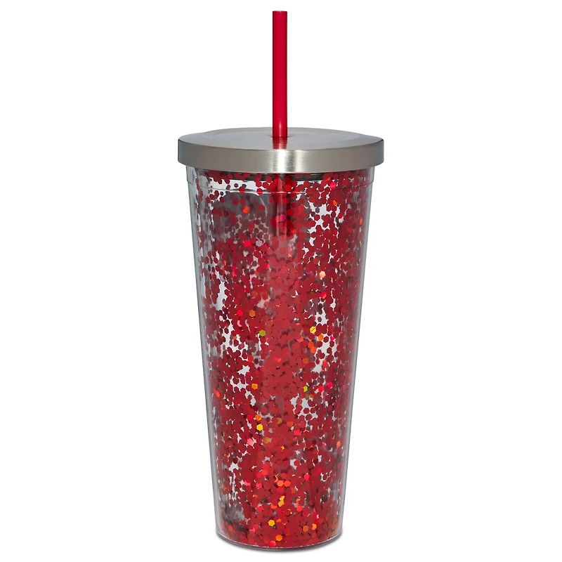 Betty Boop Glitter Cup with Straw - 20 oz.