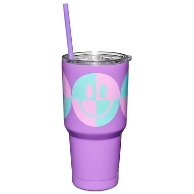 Smile Block Travel Tumbler with Straw - 30 oz.