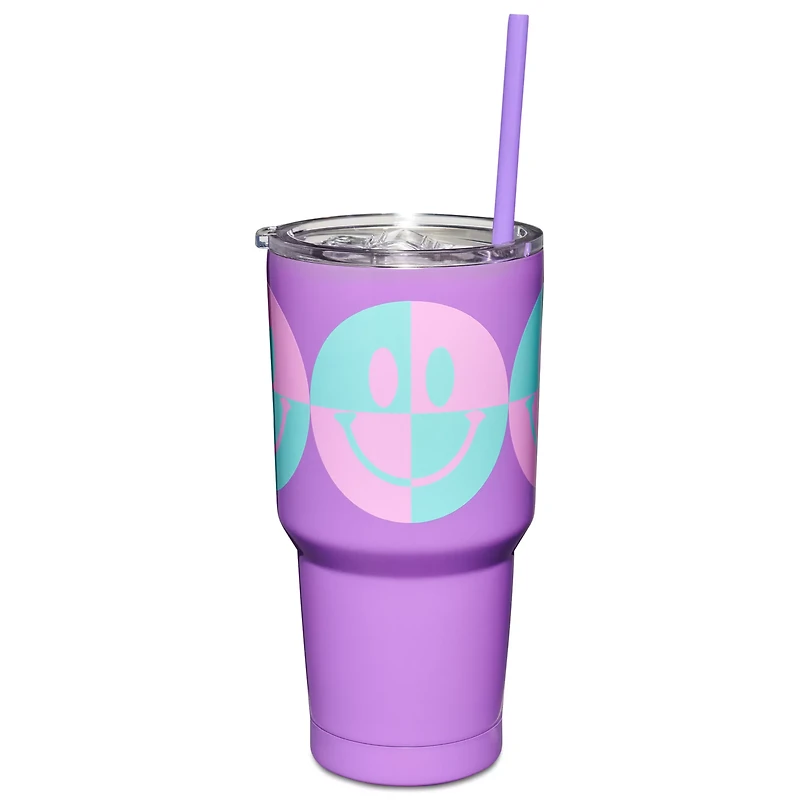 Smile Block Travel Tumbler with Straw - 30 oz.
