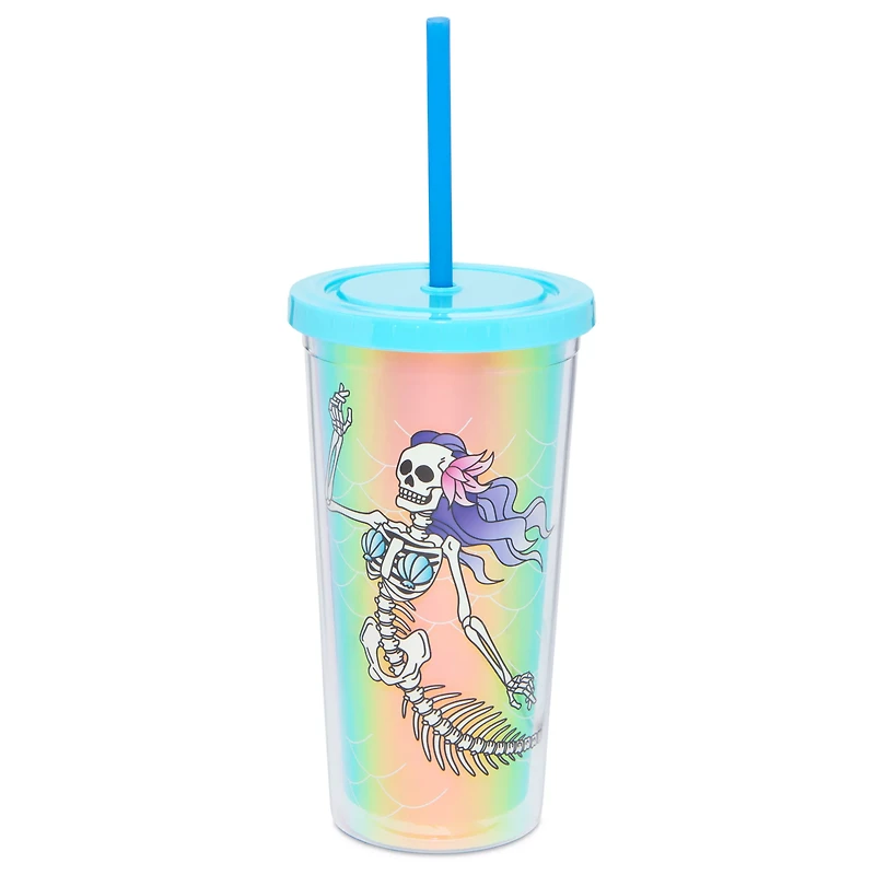 Skeleton Mermaid Cup with Straw - 20 oz.