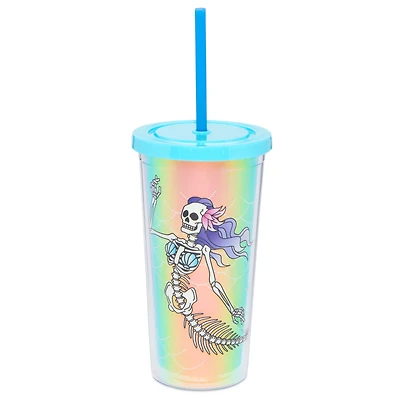 Skeleton Mermaid Cup with Straw - 20 oz.