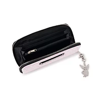 Pink and White Playboy Zip Wallet