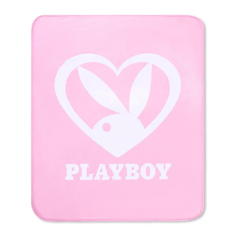 Playboy Bunny Heart Fleece Blanket