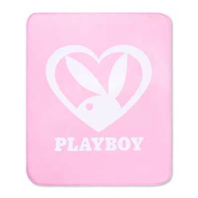 Playboy Bunny Heart Fleece Blanket