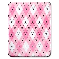 Pink Playboy Plaid Fleece Blanket