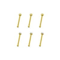 Multi-Pack Prong CZ 14K Gold-Plated Nose Pins - 6 Pack