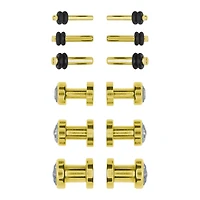 CZ Goldtone Plugs - 6 Pair
