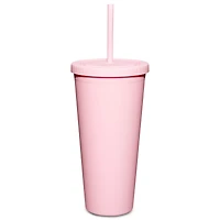 I Am Baby Pink Strawberry Cup With Straw