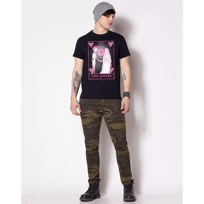 Victor and Emily Lovers Tarot Card T Shirt - Corpse Bride