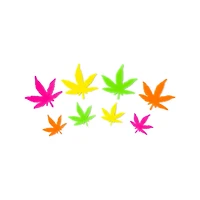 Black Light Weed Leaf Decals - 50 Pack