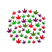 Black Light Weed Leaf Decals - 50 Pack