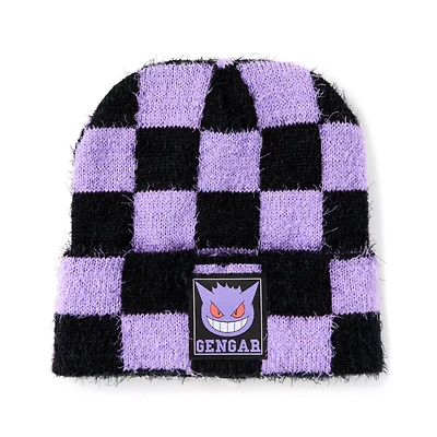 Fuzzy Gengar Checkered Beanie Hat - Pokémon