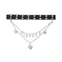 Black Playboy Bunny Rhinestone Chain Belt