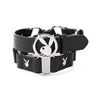 Playboy Bunny Silvertone Ring Belt
