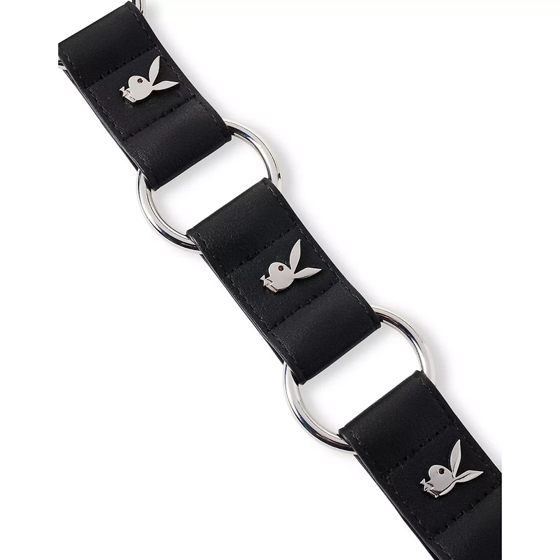 Playboy Bunny Silvertone Ring Belt