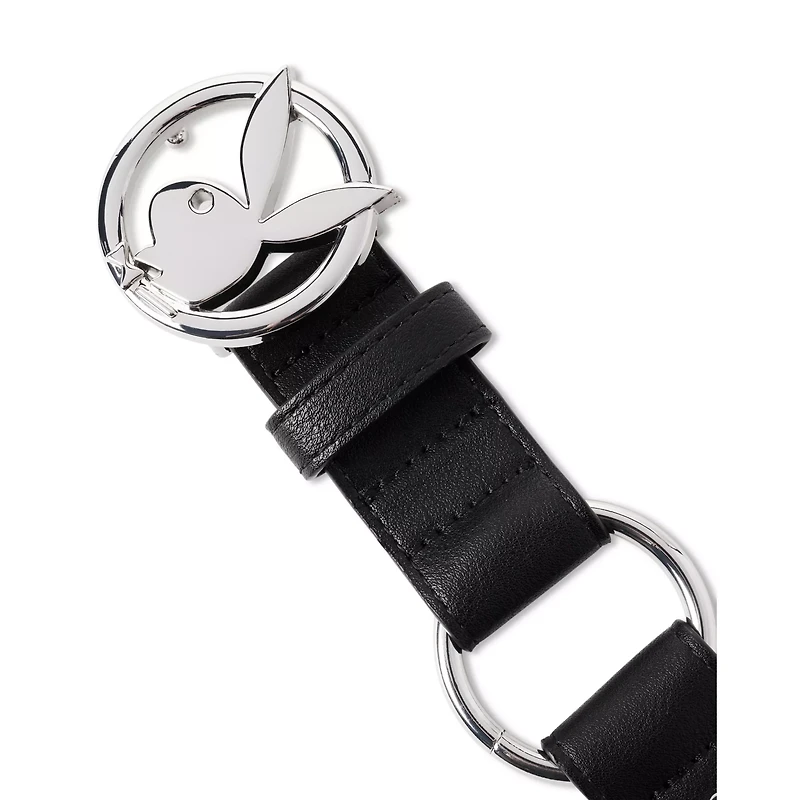Playboy Bunny Silvertone Ring Belt