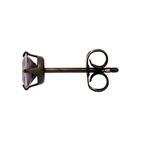 Iridescent Oil Slick Square CZ Stud Earrings