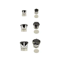 Multi-Pack Round CZ Magnetic Fake Stud Earrings