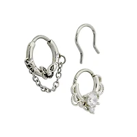 Multi-Pack Silver Ornate Septum Rings 3 Pack - 16 Gauge