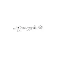 Multi-Pack Silver and CZ Cluster L-Bend Nose Hoop Pins 3 Pack - 20 Gauge