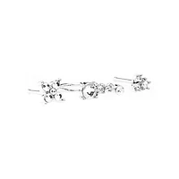 Multi-Pack Silver and CZ Cluster L-Bend Nose Hoop Pins 3 Pack - 20 Gauge