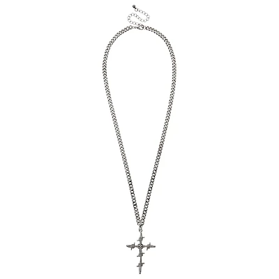 Barbed Cross Pendant Necklace