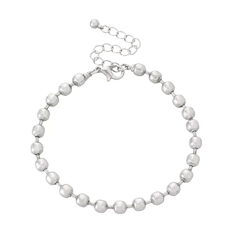Multi-Pack Silver and Black Spike Chain Bracelets - 5 Pack