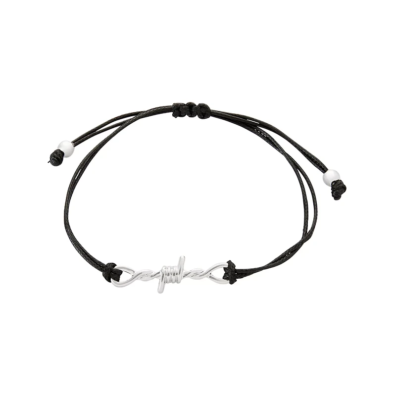Multi-Pack Silver and Black Spike Chain Bracelets - 5 Pack
