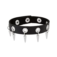 Multi-Pack Silver and Black Spike Chain Bracelets - 5 Pack