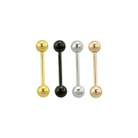 Multi-Pack Goldtone Black Silvertone Rose Goldtone Barbells 4 Pack - 14 Gauge