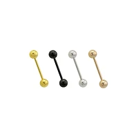 Multi-Pack Goldtone Black Silvertone Rose Goldtone Barbells 4 Pack - 14 Gauge