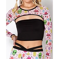 Pink Space Print Shrug Top