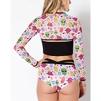 Pink Space Print Shrug Top