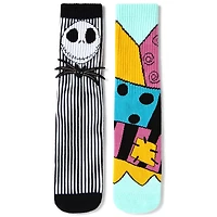 Multi-Pack Jack Skellington and Sally Crew Socks 2 Pack - The Nightmare Before Christmas
