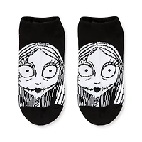 Multi-Pack Black and White Jack Skellington and Sally Ankle Socks 5 Pair- The Nightmare Before Christmas