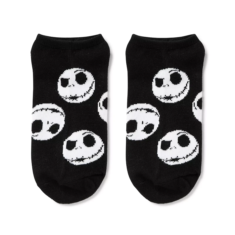 Multi-Pack Black and White Jack Skellington and Sally Ankle Socks 5 Pair- The Nightmare Before Christmas