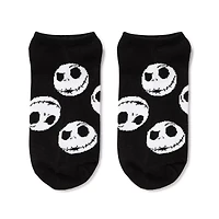 Multi-Pack Black and White Jack Skellington and Sally Ankle Socks 5 Pair- The Nightmare Before Christmas