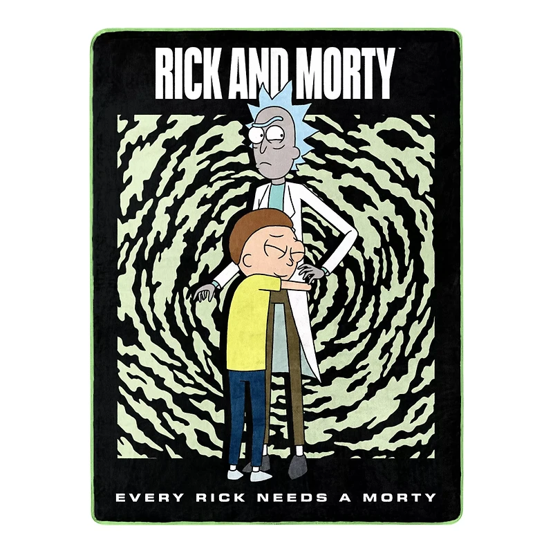 Rick and Morty Hug Fleece Blanket