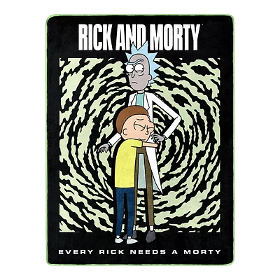Rick and Morty Hug Fleece Blanket