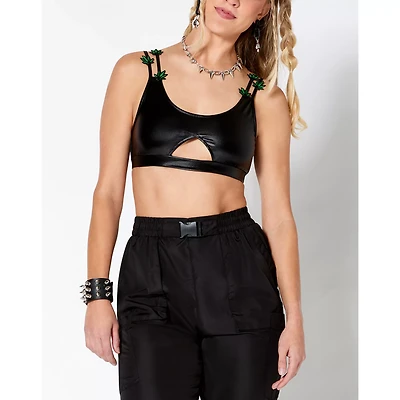 3D Weed Leaf Strappy Bra