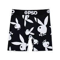 PSD Playboy Bunny White On Black Boxer Briefs
